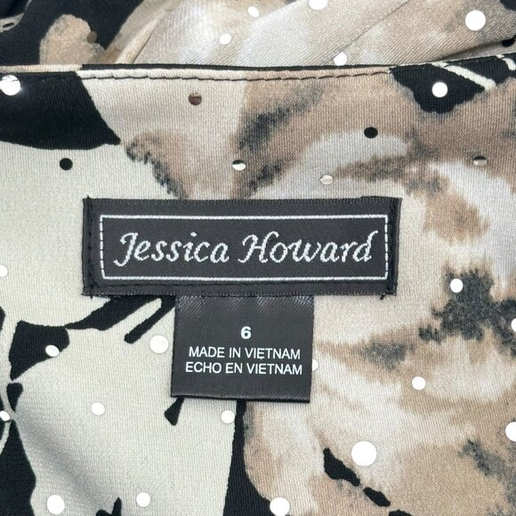Jessica Howard Women Floral Print Sequin Jacket Maxi Dress Set SZ 6 Black/Beige - Picture 3 of 16